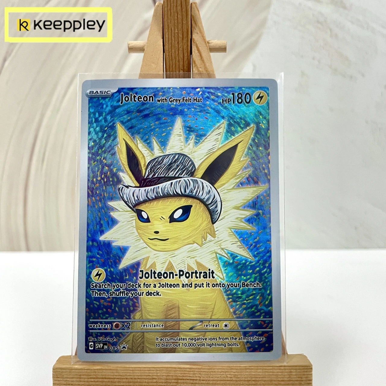 Keeppley Pokemon Diy Van Gogh Museum Series Trading Batlle Cards Anime Character Collectible Cards Anime Kids Toy