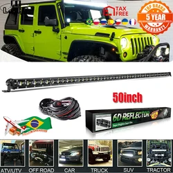CO LIGHT 50 inch 240W Slim LED Light Bar Single Row Spot Flood Combo Beam Offroad Led Work Light 12V 24V for ATV SUV Lada Boat