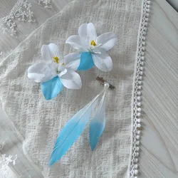Game Genshin Aether Lumine Flower Hairpin Cosplay Costume Venti Flower Headwear Hair Clip Props Carnival Accessories