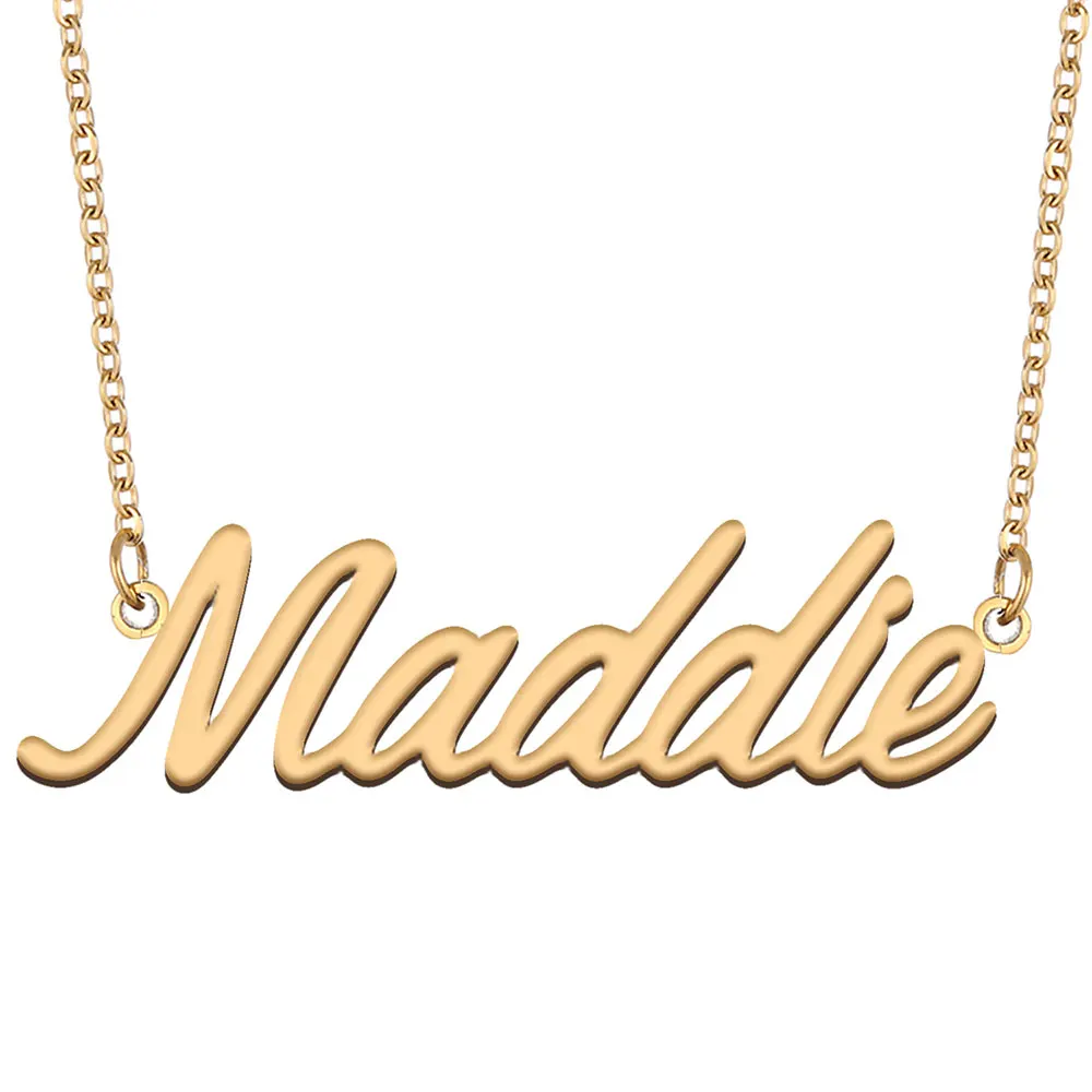 

Maddie Name Necklace for Women Gold Color Nameplate Pendant Stainless Steel Jewelry Collares Para Mujer Letters Choker