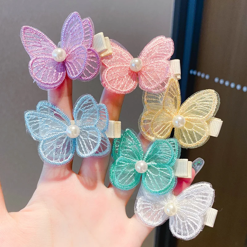 100Pcs Embroidered Organza Butterfly DIY Headwear Hair Pin Decor Clothes Hat Shoes Patches Accessories Brooch Appliques Material