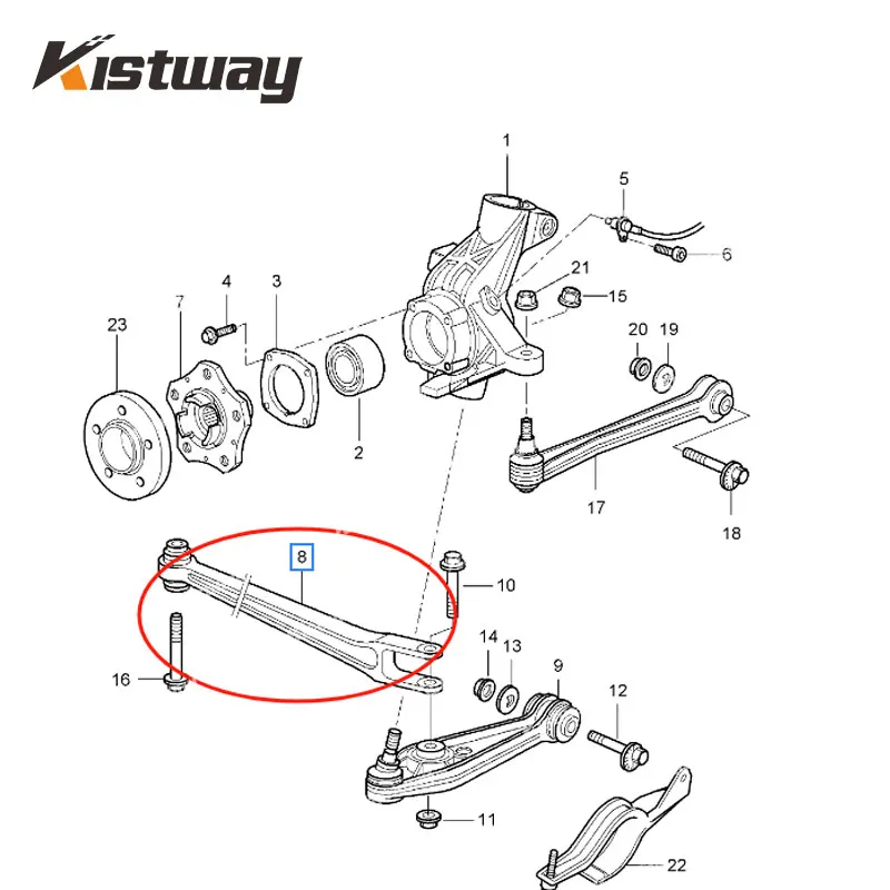 2PCS Rear Lower Suspension Control Arm For Porsche 911 CARRERA 997 GT3 Boxster CAYMAN (987) 98733104304 98733104303 98733104302