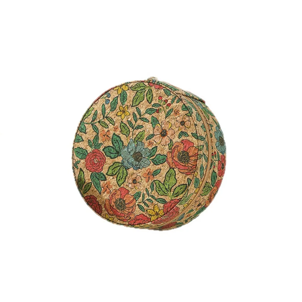 

Portable Vintage Jewelry Storage Box Bohemia Round Necklace Ring Case Zipper Portable Earring Organizer Girls