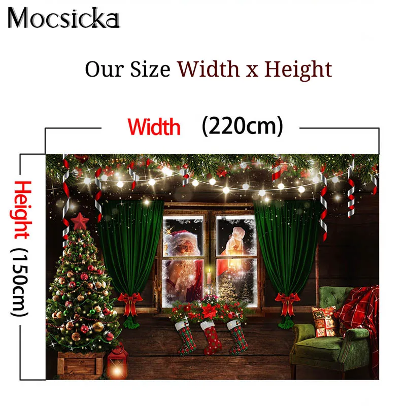 크리스마스 밤 사진 배경 산타 크리스마스 트리 양말 사진 소품, 어린이 초상화 사진 스튜디오 사진 배경