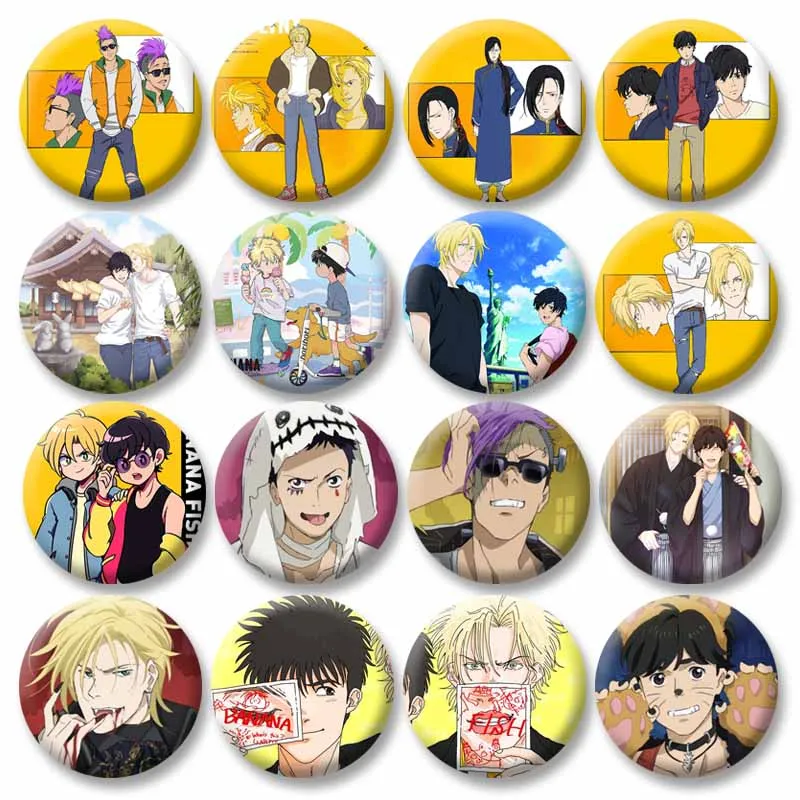 Anime Peripheral Banana Fish Enamel Pin Cartoon Boys Ash Lynx Eiji Okumura Badges on Bag Accessories Jewelry Brooches Toys Gift
