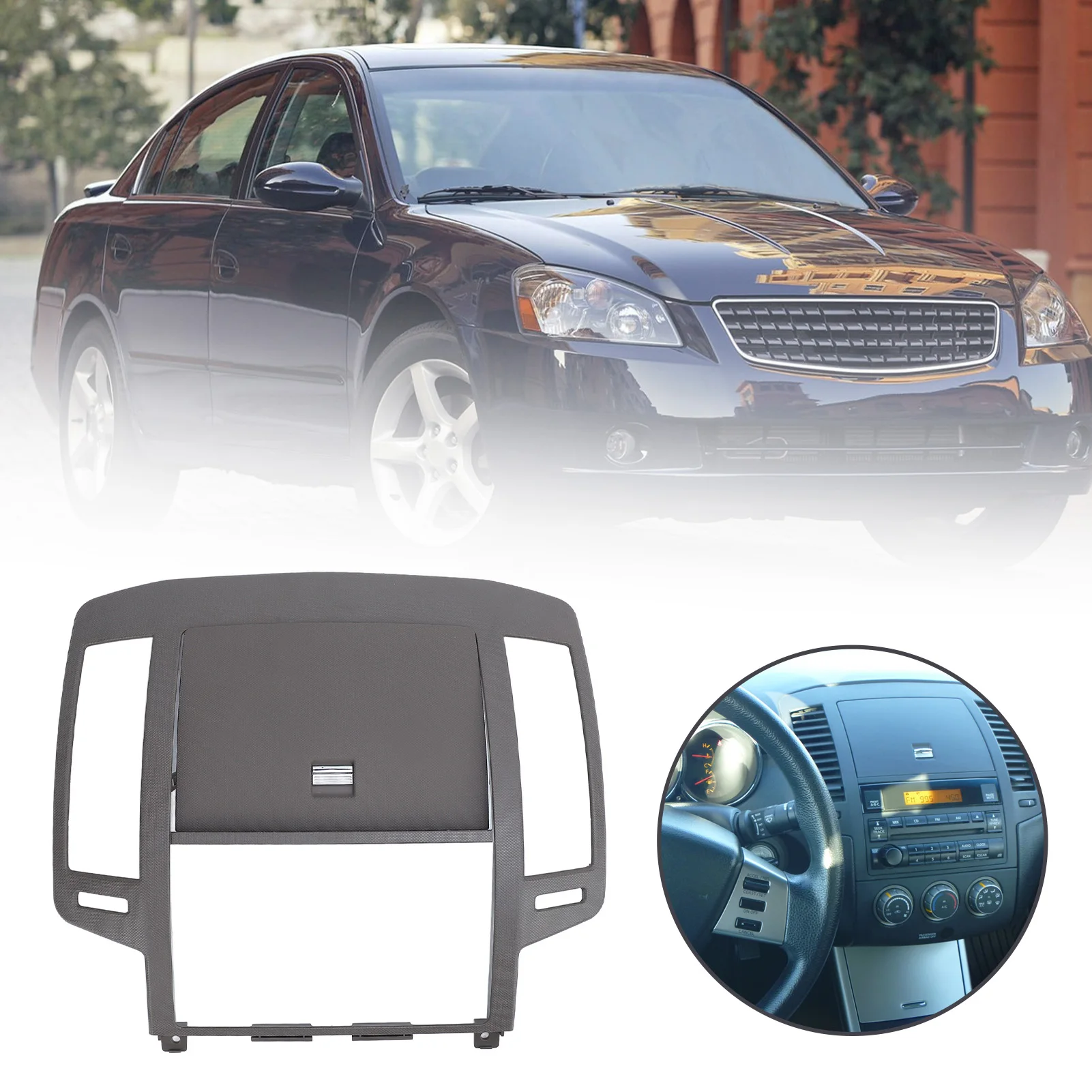 Car Center Dash Radio Bezel Decorative Wearproof Replacement For Altima 2005-2006 Third Generation Facelift
