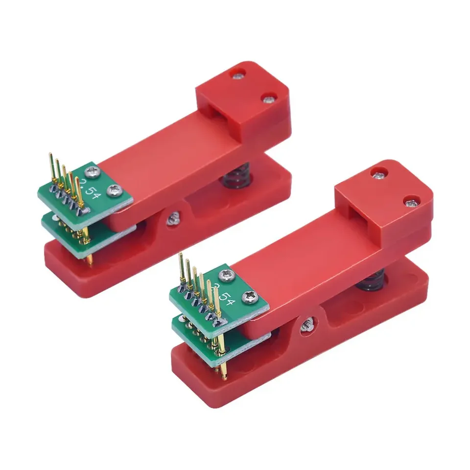 Soporte de prueba PCB con pinza y fijación, con sonda Pogo Pin de 2.54mm para descarga y grabación de programas, 3P-10P completo 2