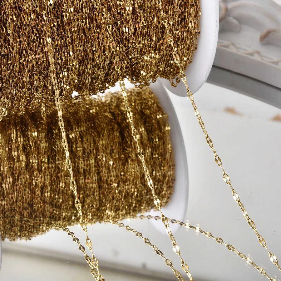 Elegante 45/50/60/70/80/90cm Edelstahl-Lippenketten für Damen und Herren, modische Choker-Halsketten, Schmuck, DIY-Anhänger – Detail 6