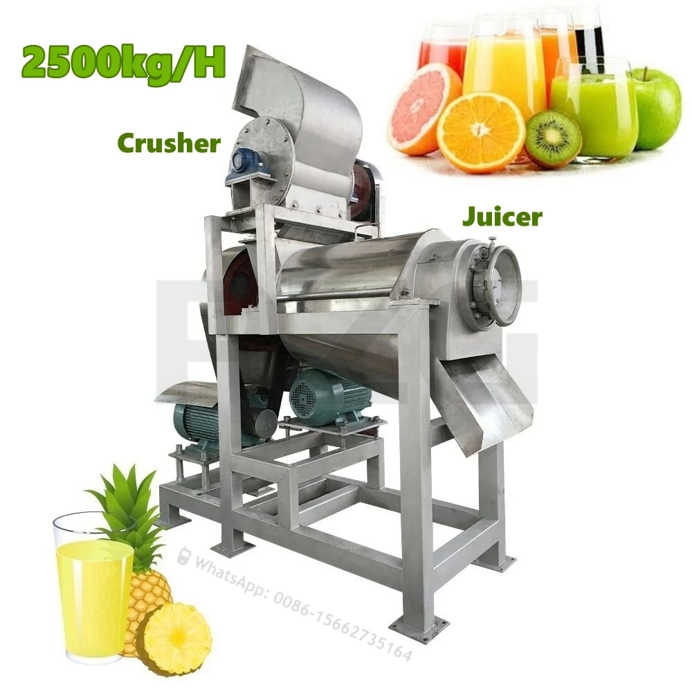 Industrial 2.5Ton/H Crushed Vegetable Juice Making Machine Screw Juicer Spiral Crushed Orange Lemon Fruit Juicer With Crusher