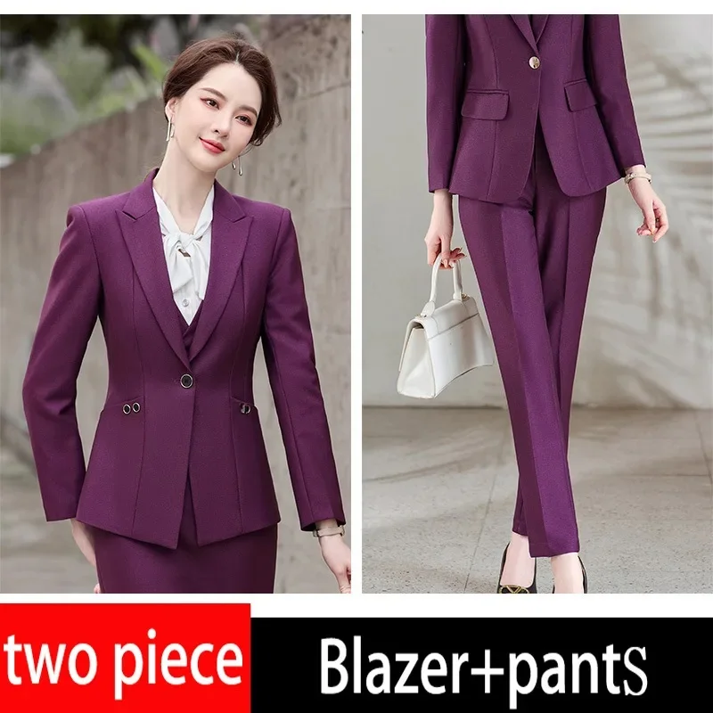 

Long Women Blazer and Pants 2 Pcs Set Two Piece Suit with Waist Belt Autumn 2026 Office Coat Sashes Business -12
