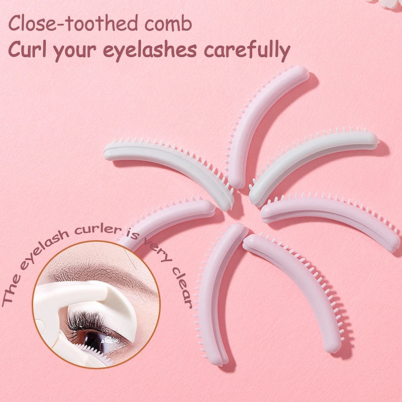 4Pcs Women's Fashion Refill Eyelash Curler Rubber Elastic Replacement Pad Gel Clip Pads Eye Makeup Tools Random