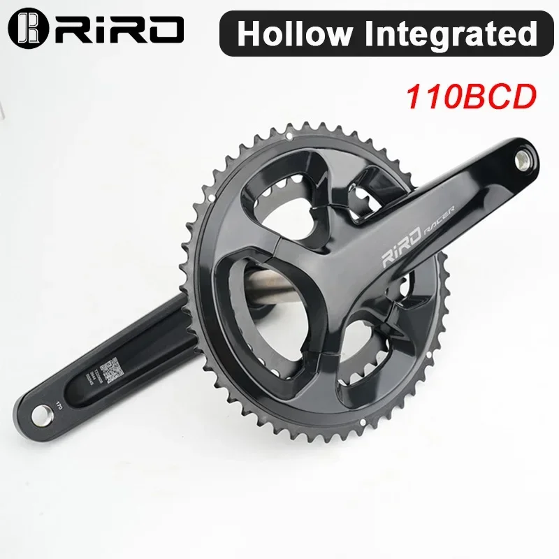 

RIRO Hollow Road Bicycle Crank Set 110BCD Integrated Bike Crankset 50-34T Double Sprocket 11S 12S Aluminum Alloy Cycling Parts
