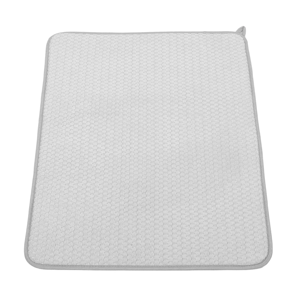 

Large Microfiber Dish Quick Absorbent Draining For Kitchen Countertop Under Sink Grey Foldable Non-Slip Kitchenware Drying