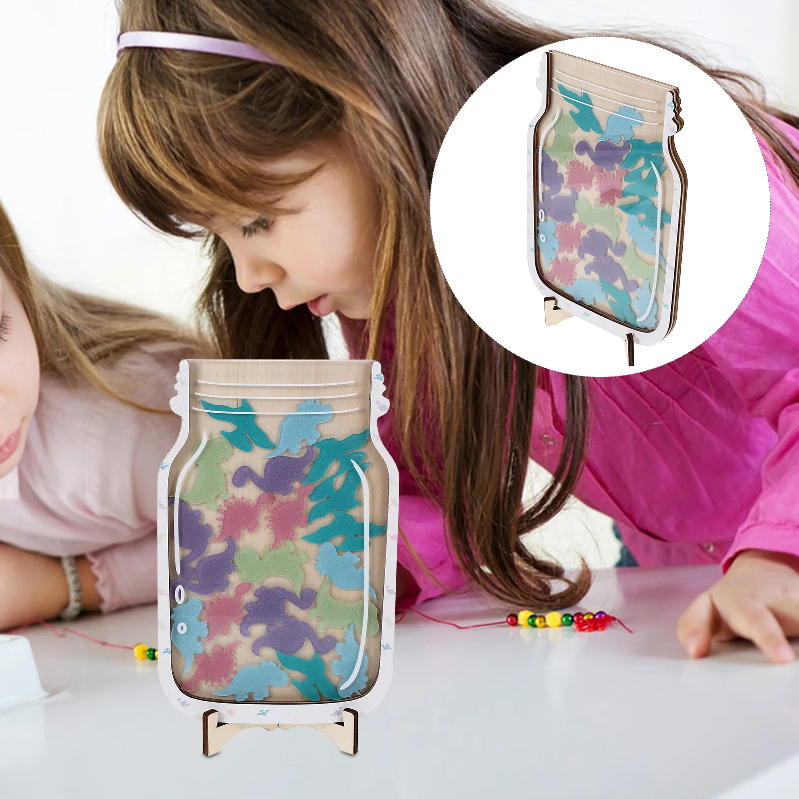 

1 Set Wooden Reward For Kids Motivational Storage Box Cute Designs Material Classroom Home Decor Reward Jar Toddlers