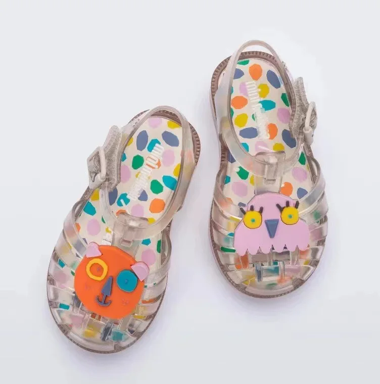 Mini Melissa Girl\'s Summer Fashion Fruit Roma Sandals Children Cute Donut Grap Watermelon Princess Beach Shoes For Kids Dress