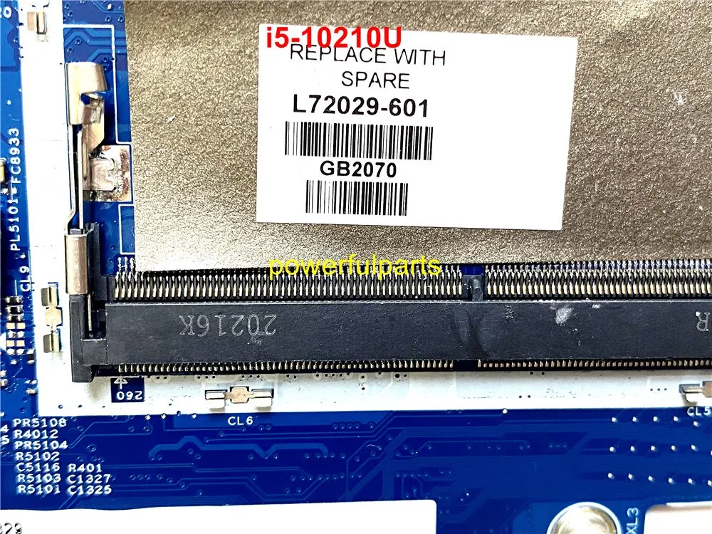 Working Good For HP 15-DQ Motherboard i5-10210 Cpu On-Built L72029-601 L72029-001 18798-1 448.0GF06.0011 Tested Ok