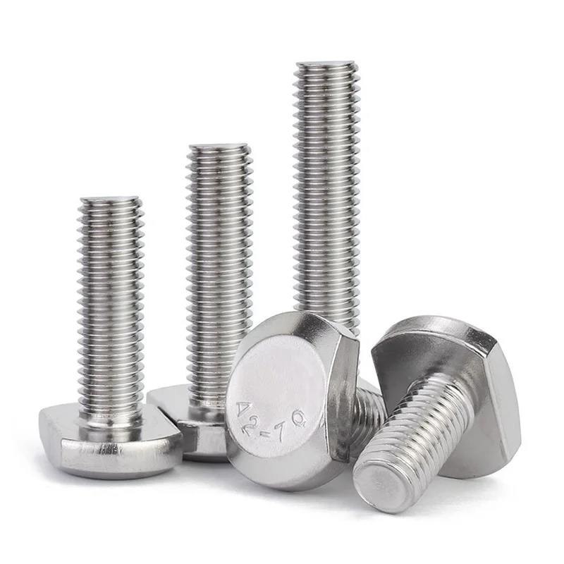 Болты с канавками из нержавеющей стали 304, Т-образные M5 M6 M8 M10 M12, винты с прямоугольной головкой с Т-образным пазом и направляющей