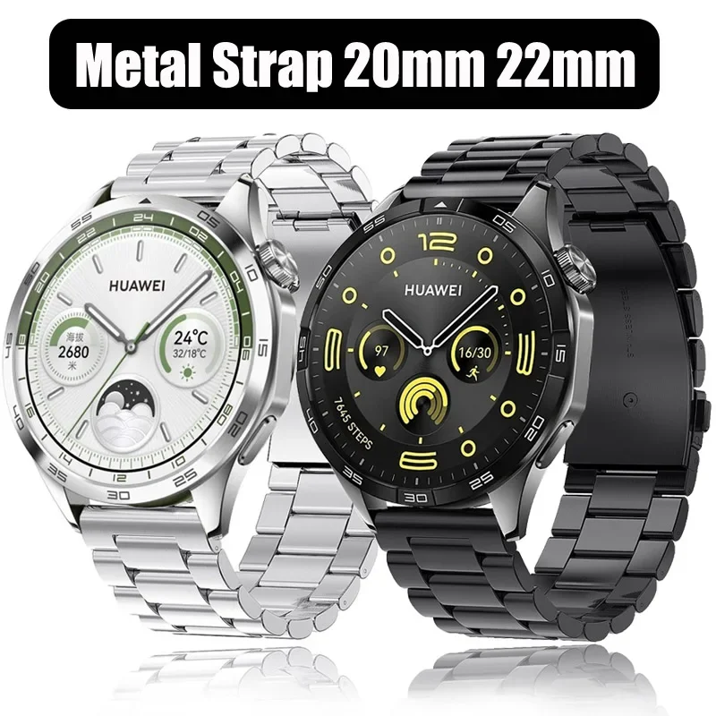 20/22mm Metal Strap for Huawei Watch GT 4 GT3 46mm Samsung Galaxy Watch 6 5 7 Amazfit GTS GTR Stainless Steel Bracelet Wristband