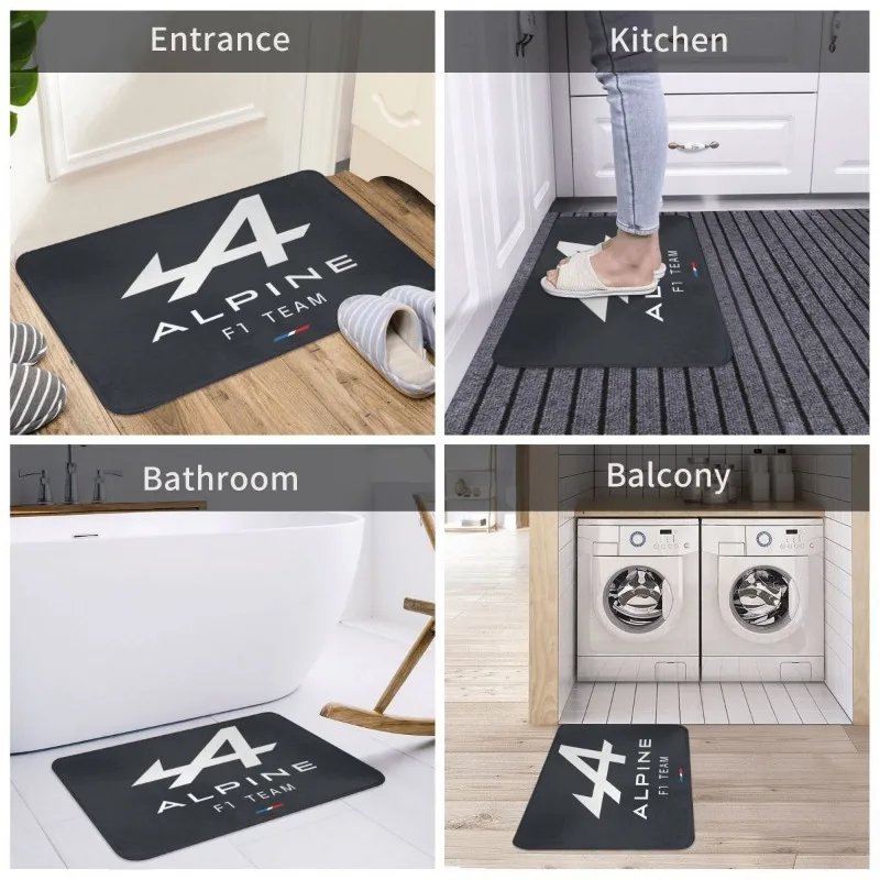 White Alpine Floor Kitchen Mat Doormat Non-slip Rug Bedroom Carpet for Home Entrance Bath Mats 40x60cm