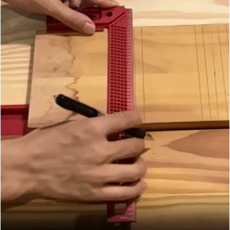 

Маркировочная линейка для деревообработки, 300 мм, износостойкая и прочная, из алюминиевого сплава, линейка с прямоугольным отверстием, измерительный инструмент 45/90 градусов