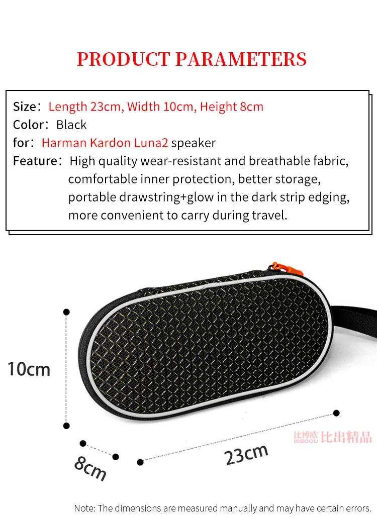 Portable Bag for Harman Kardon LUNA2 Speaker Sound Permeable Bags Luna 2 Gen Outdoors Travel Carrying Transparent Case