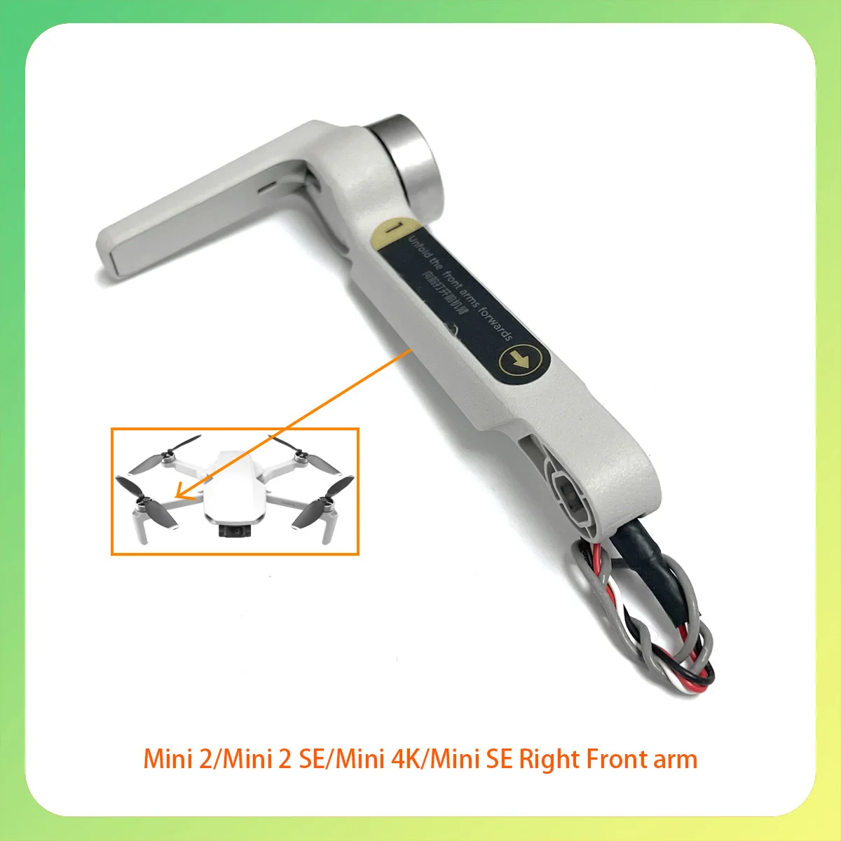 Оригинальное заводское вращение переднего, заднего, левого и правого рычага Mini2 для высокоскоростной стабильности, используемого для аксессуаров серии DJI Mini
