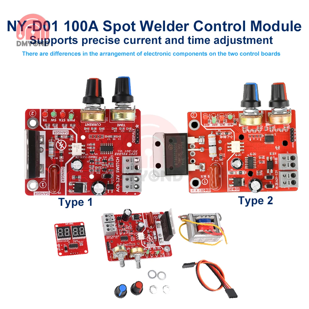 NY-D01 100A وحدة تحكم لحام البقعة 110 فولت/220 فولت محول شاشة ديجيتال بقعة لحام الوقت ولوحة تحكم الحالية