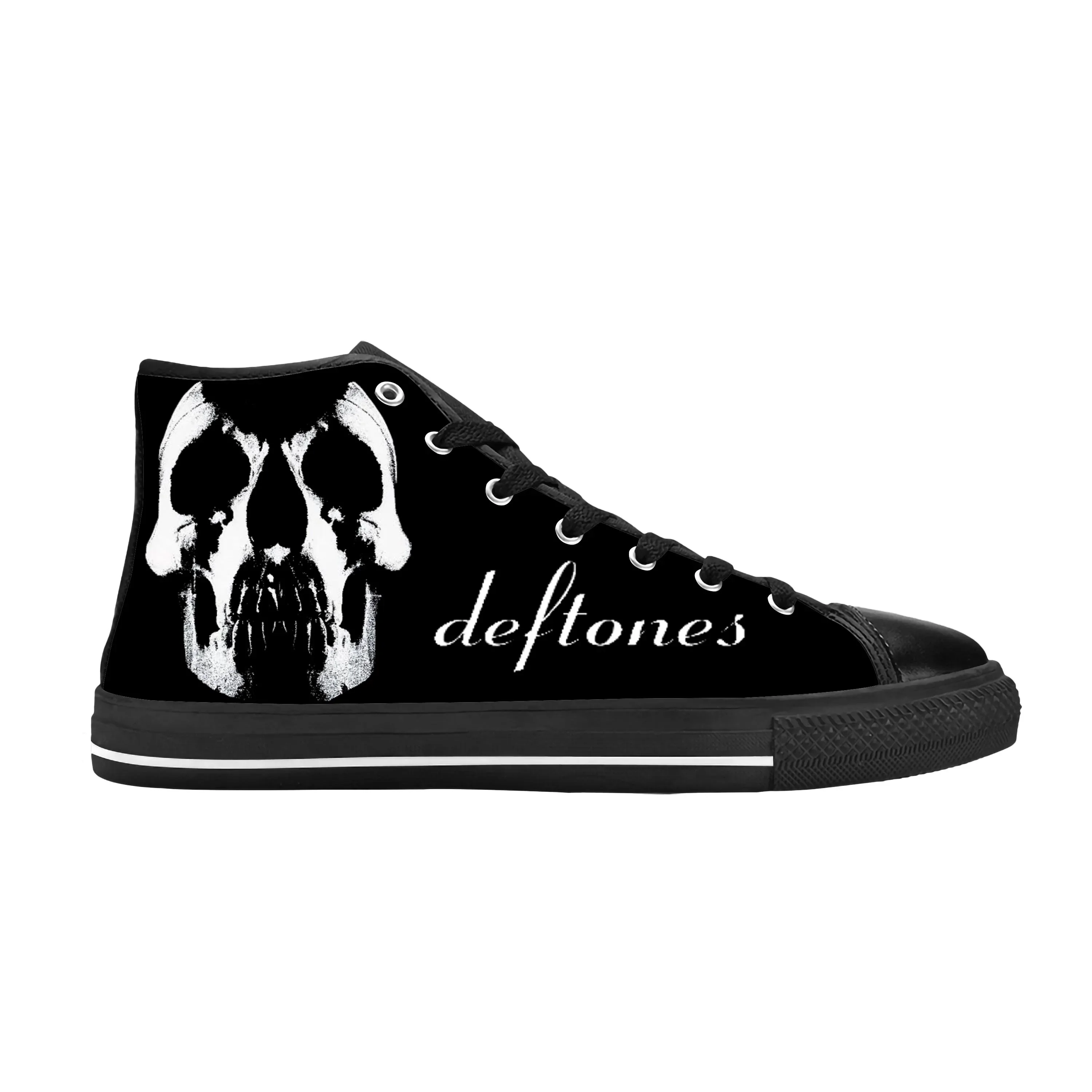 Hot Deftones Eagle Skull Skeleton Rock Band Music Casual Cloth Shoes High Top confortevole traspirante stampa 3D uomo donna Sneakers