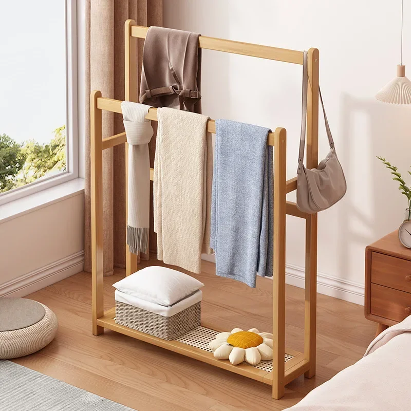 Factory Double Pole Hanger Household Simple Floor Multi-functional Coat Rack Bedroom Storage Rack