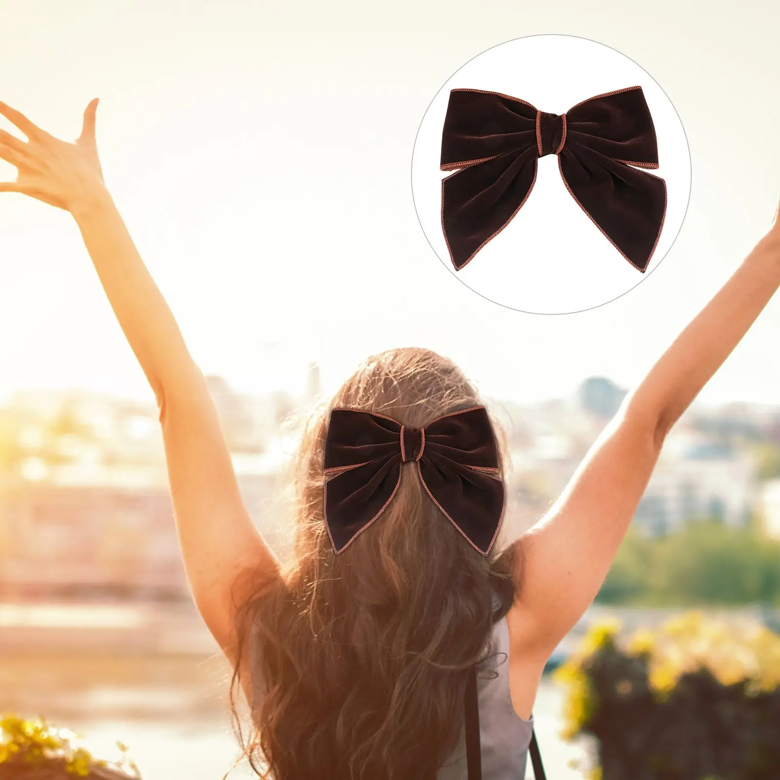 Velvet Bowknot Spring Hair Clips Brown Elegant Barrettes For Girls Fancy Hair Decor Accessories Party Wedding Gift Braiders