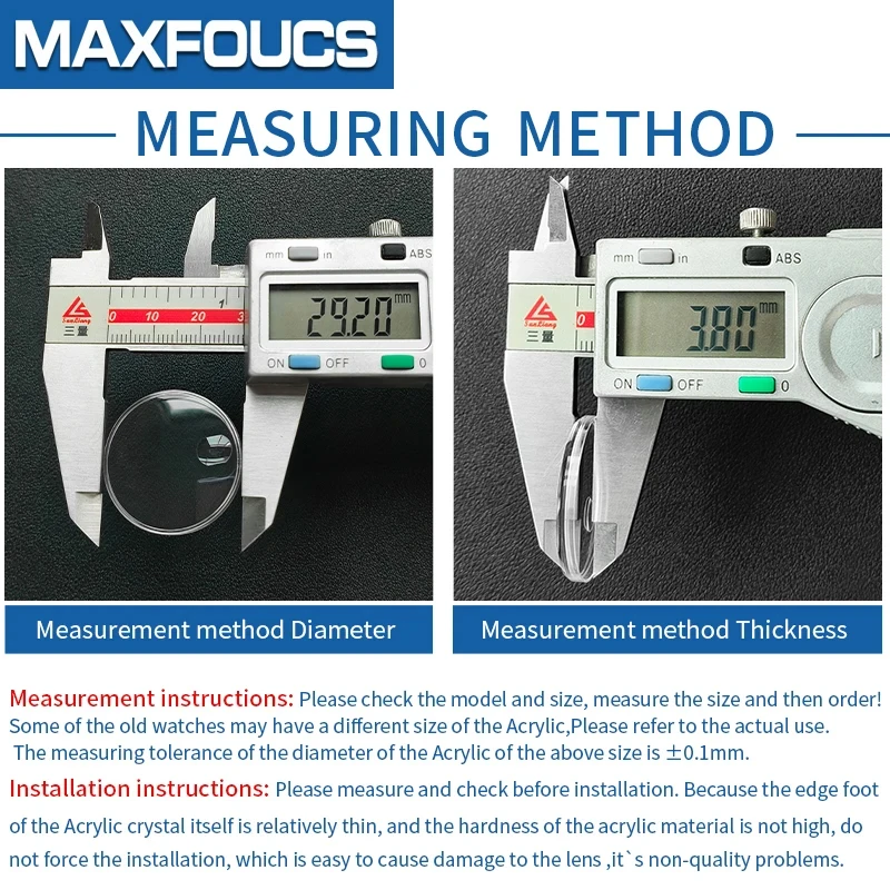 Oganic-Lentille en verre de montre ti en acrylique avec calendrier, pièces de réparation de montre pour montres vintage Rolex, 6263, 6517, 6624, 15000AA