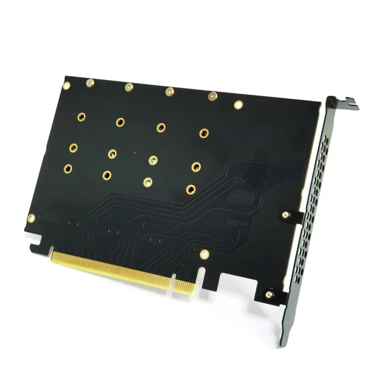 For  PCIE4.0 X16 To 4-bay NVME Adapter M.2 M Key Type SSD Array Card Without Hard Disk