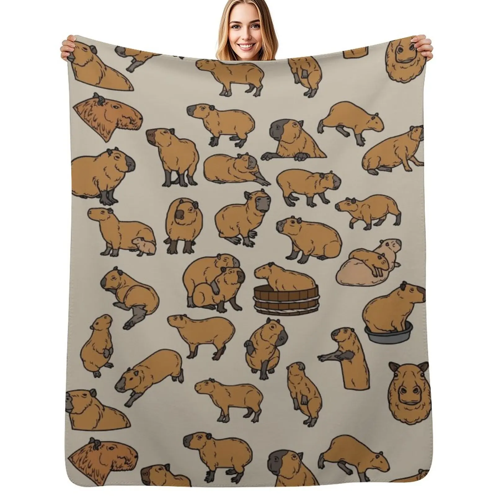 

Never Enough Capybaras Throw Blanket For Sofa Thin Vintage Retros Sofa Throw Blanket