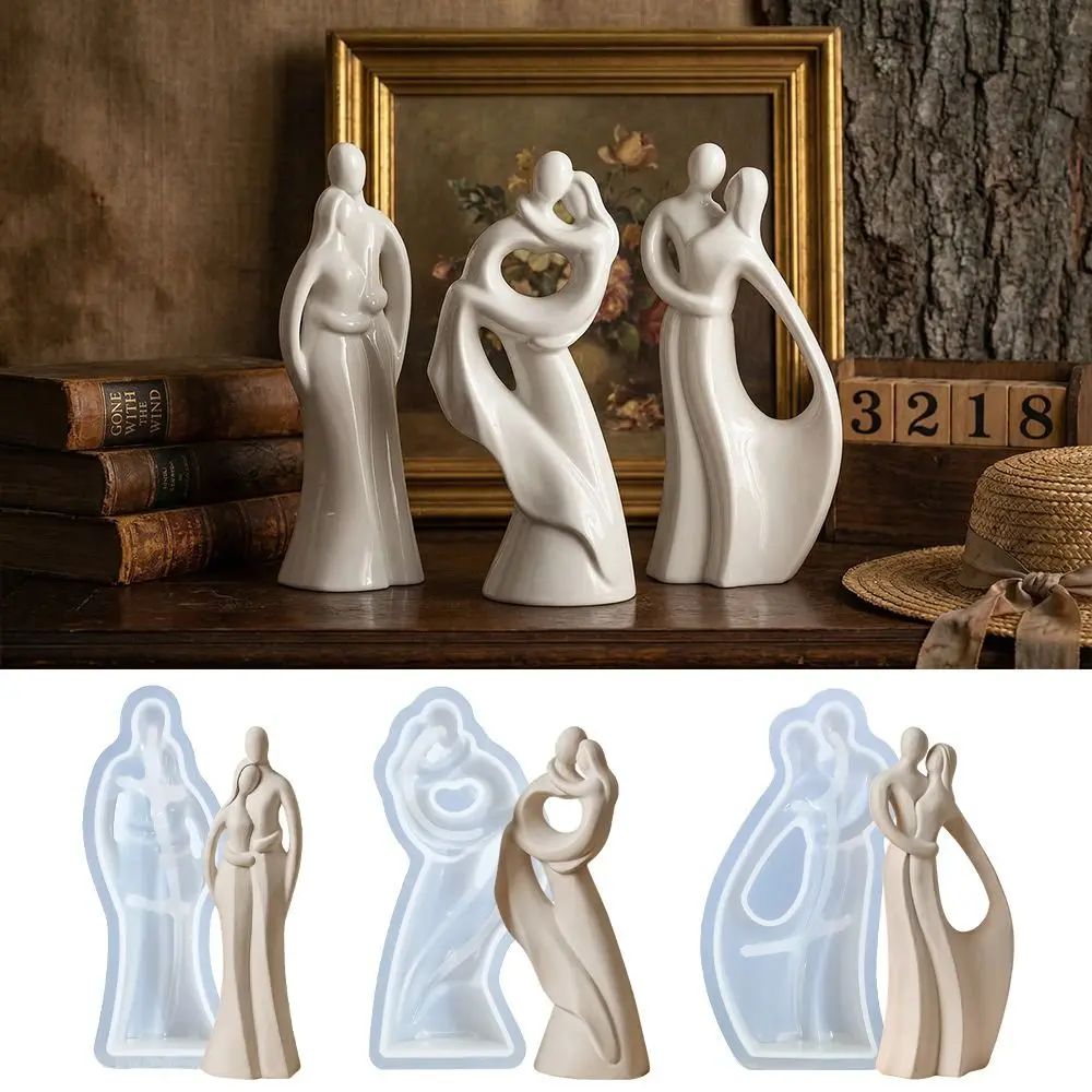 DIY Abstract Couple Silicone Molds Ornaments Handmade Plaster Cement Epoxy Resin Mold Reusable Nonstick Soap Mould