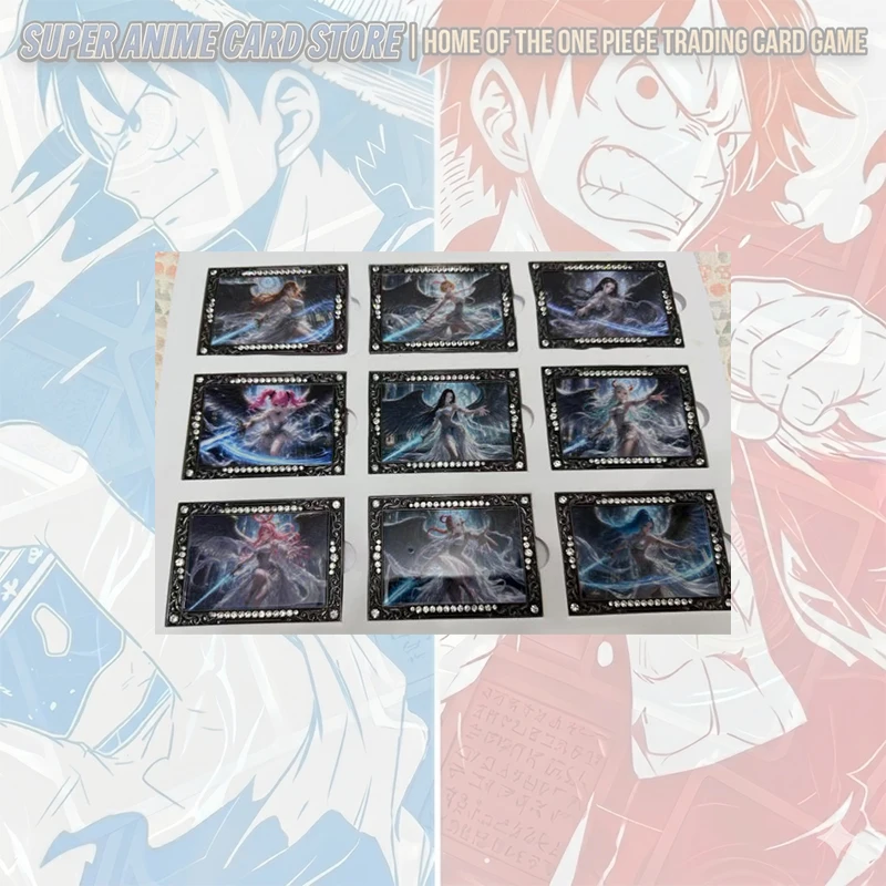 Japanese Anime One Piece Metal Card Sleeves Yamato Vinsmoke Reiju Nefertari D Vivi Perona Nami Boa Hancock Collectible Cards