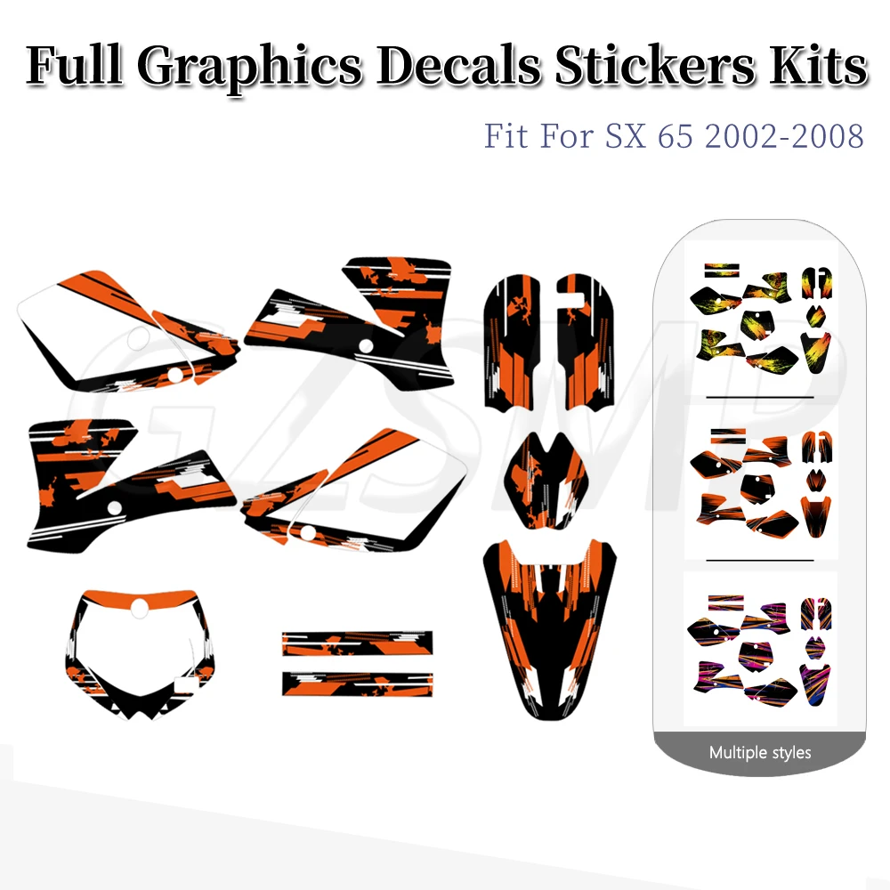 Fit for SX 65 SX65 2002 - 2008 2003 2004 2005 2006 2007 Motorcycle Deco Stickers Background Full Graphics Decals Kit
