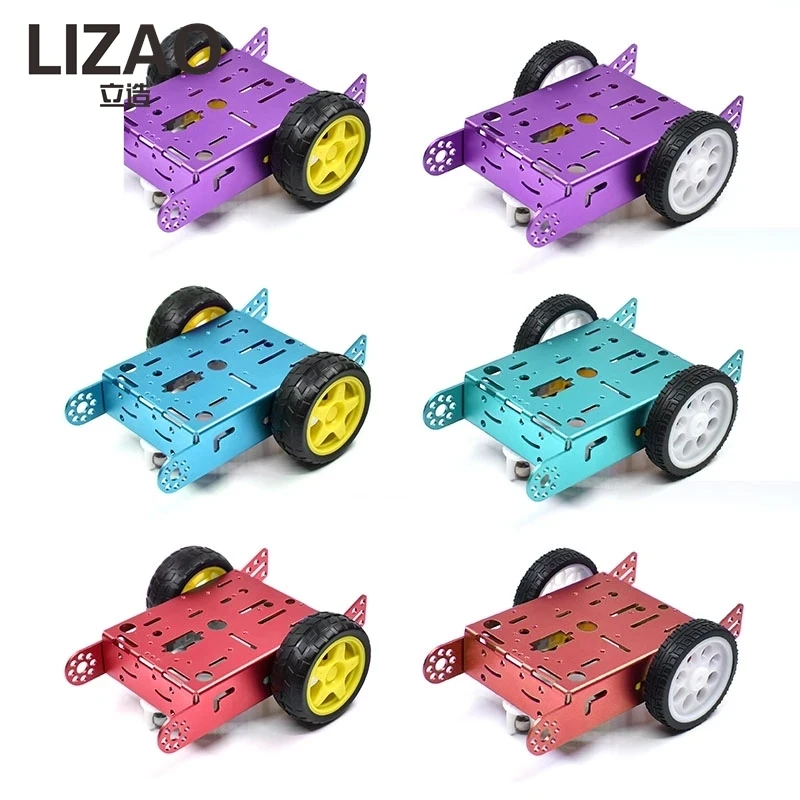 

LIZAO 2WD Aluminum 2WD Car Education Toys New Alloy Car Chassis Smart Robot Car Chassis Smart Robot DIY Kit MBOT Car
