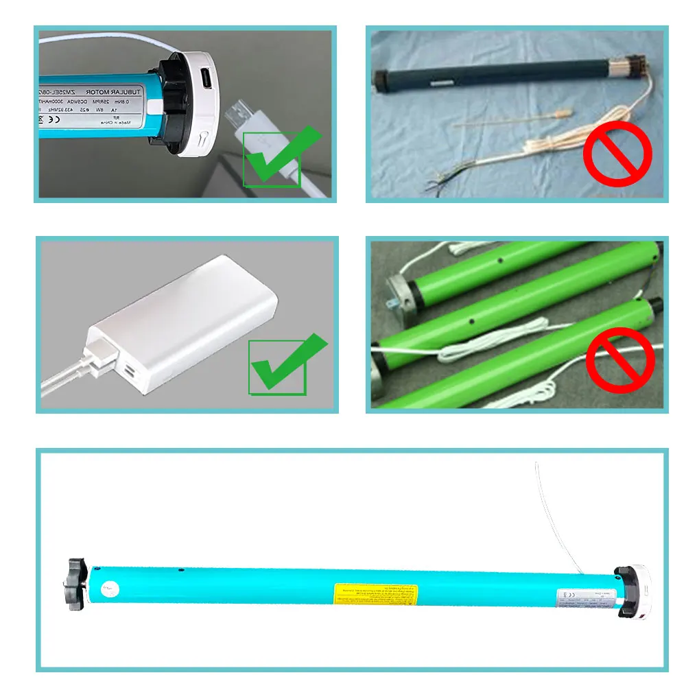 Tuya Battery WiFi Smart Curtain for 37 38mm Tube Remote Control Electric 25 Roller Shade Blind Motor Support Alexa Google Home