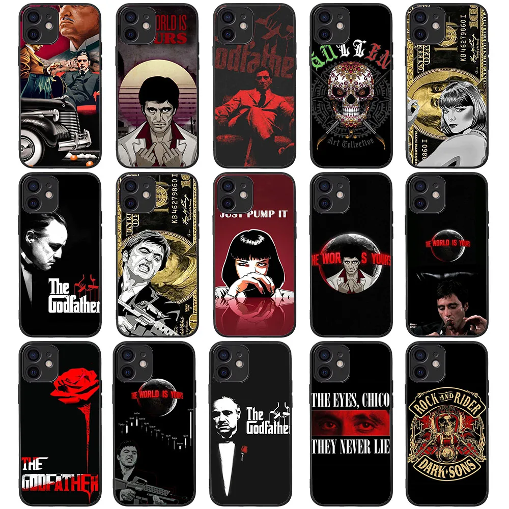 Мягкий чехол TS-21 The Godfather Scarface для iPhone X XS XR SE 11 15 16 Pro Max Plus