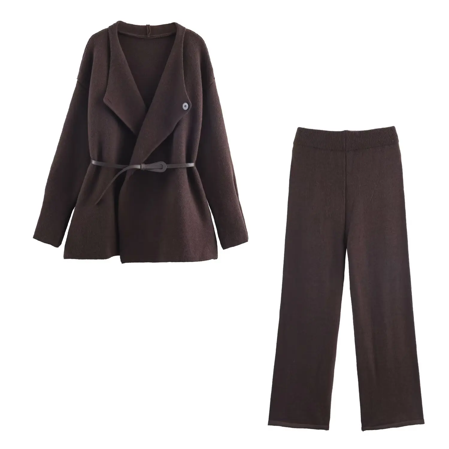 Hh Woman Causal Solid Knitted Suit - Image 2