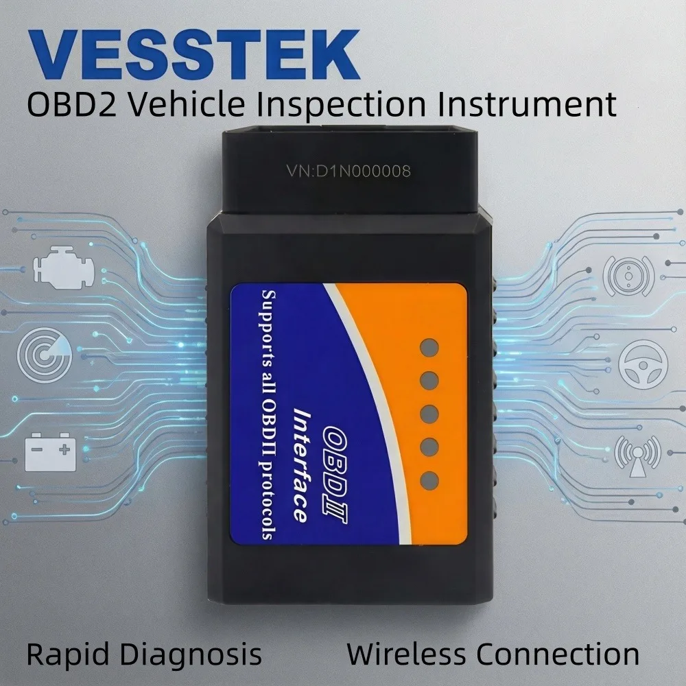 

Диагностический сканер VESSTEK ELM327 V2.1 Bluetooth OBD2, портативный автомобильный диагностический инструмент, считыватель кодов неисправностей для Android и iOS