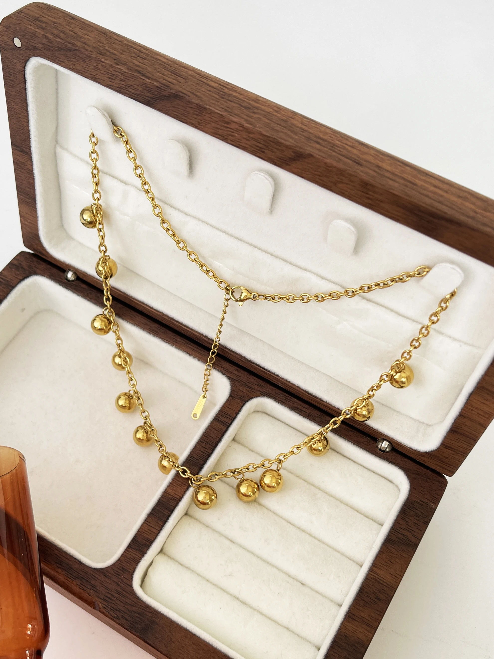 Peri'sbox الفولاذ المقاوم للصدأ 18K الذهب Pvd مطلي متعددة الكرة المختنق قلادة للنساء 2023 جديد الشرير بنات مجوهرات الحرة تشويه #4