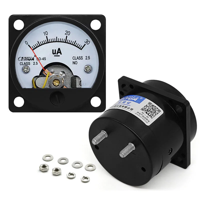 SO-45 DC AC Microampere Meter Pointer 30uA 50uA 100uA 200uA 300uA 500uA 1000uA Panel Meter