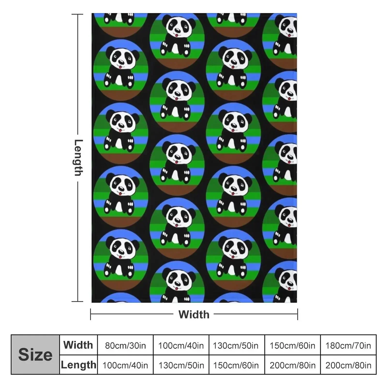 Cute panda Throw Blanket couch cozy soft plush fuzzy picnic outdoor blanket