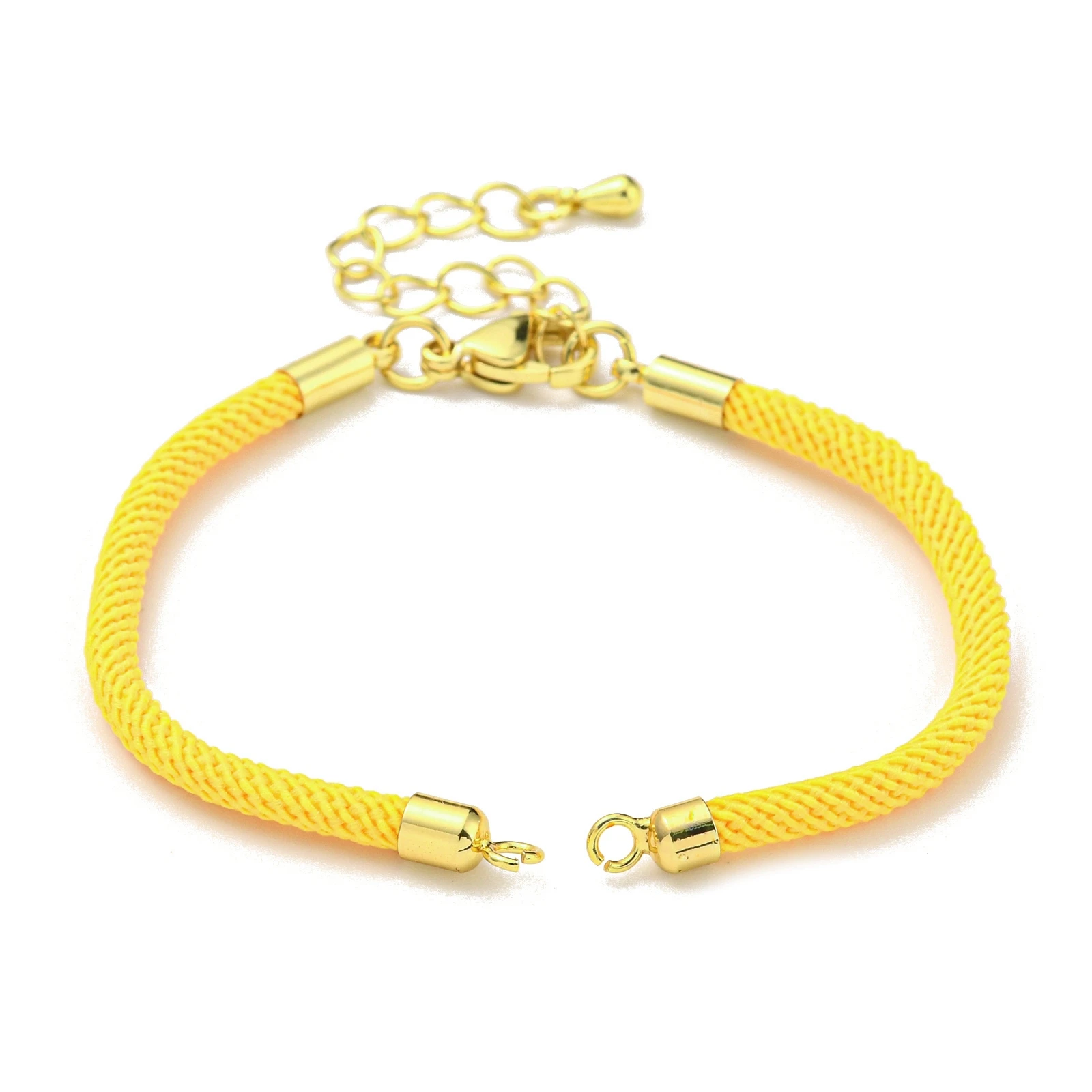 20pcs Adjustable Nylon Cords Bracelet with Brass Findings 304 Stainless Steel Lobster Claw Clasps Fit for Connector Charms