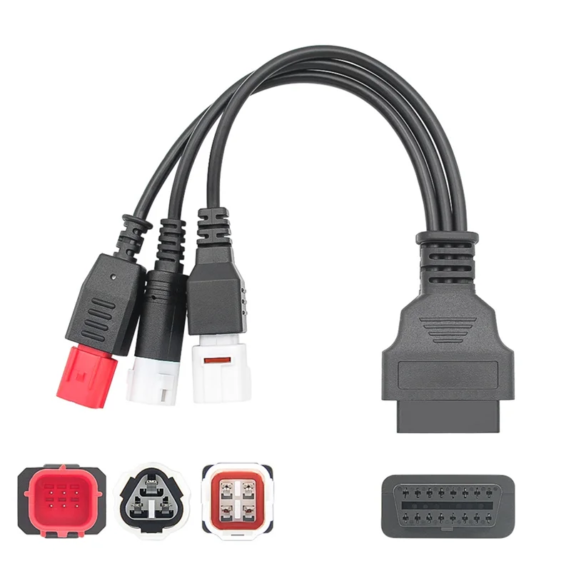 

A09E-OBD2 диагностический кабель для мотоцикла Yamaha Kline Euro5, 16-контактный на 3-контактный 4-контактный 6-контактный OBD2 3 в 1, сменный диагностический адаптер