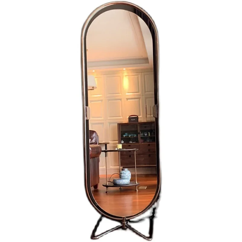 TTHousehold full body fitting mirror round rotating floor mirror
