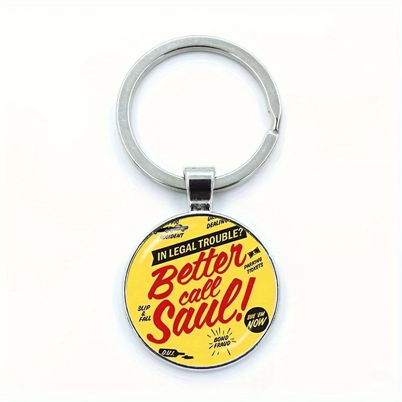 1pc Better Call Saul Goodman Keychain Drama Quote, Breaking Bad TV Show Metal Pendant for Bags, Keys, Accessories, Gift for Fans