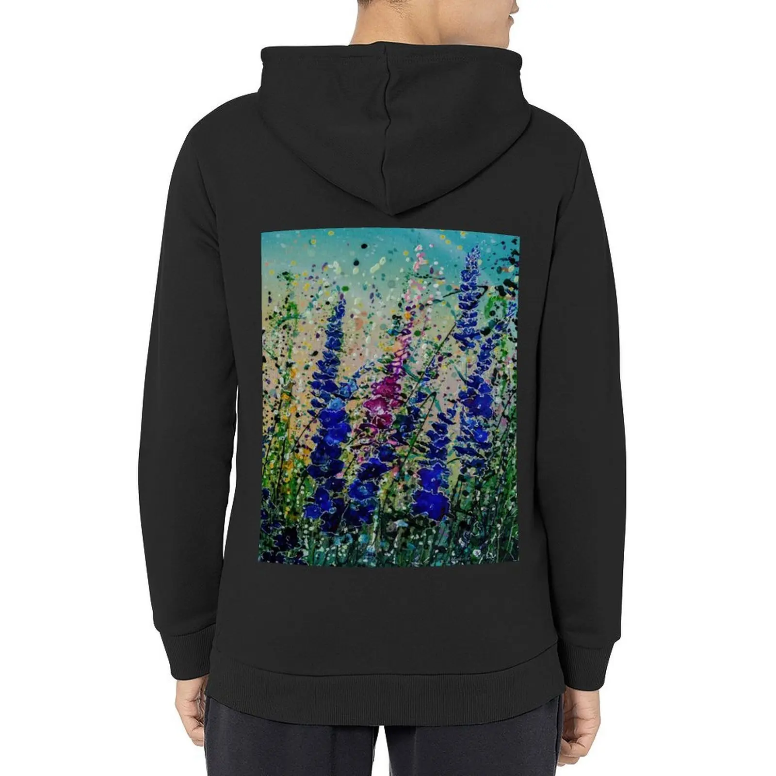 

Mile High Meadow Flowers with a Palette Knife Technique in Colorado Hoodie hooded shirt men's winter sweater hoodie streetwear