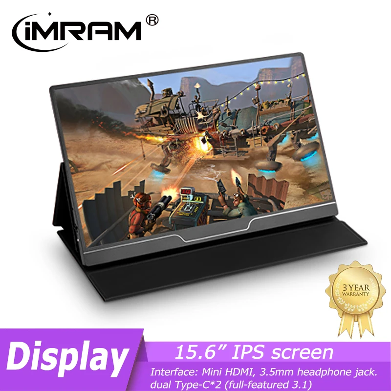 

IMRAM 15.6" Slim 1080p/Touch Option USB C HDMI Compatible Ips Screen Portable Gaming Monitor Suitable For Switch Ps4